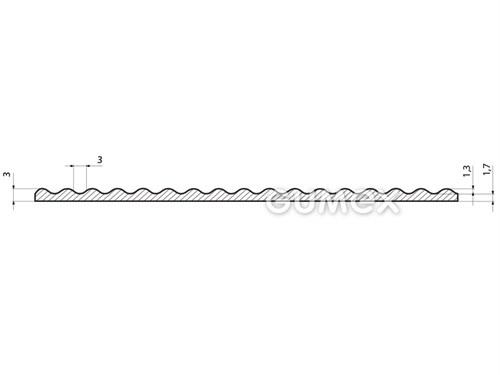 Gummiboden RW2 P9540, 3mm, Breite 1250 mm, ölbeständig, 65°ShA, NBR-SBR, -10°C/+70°C, schwarz, 